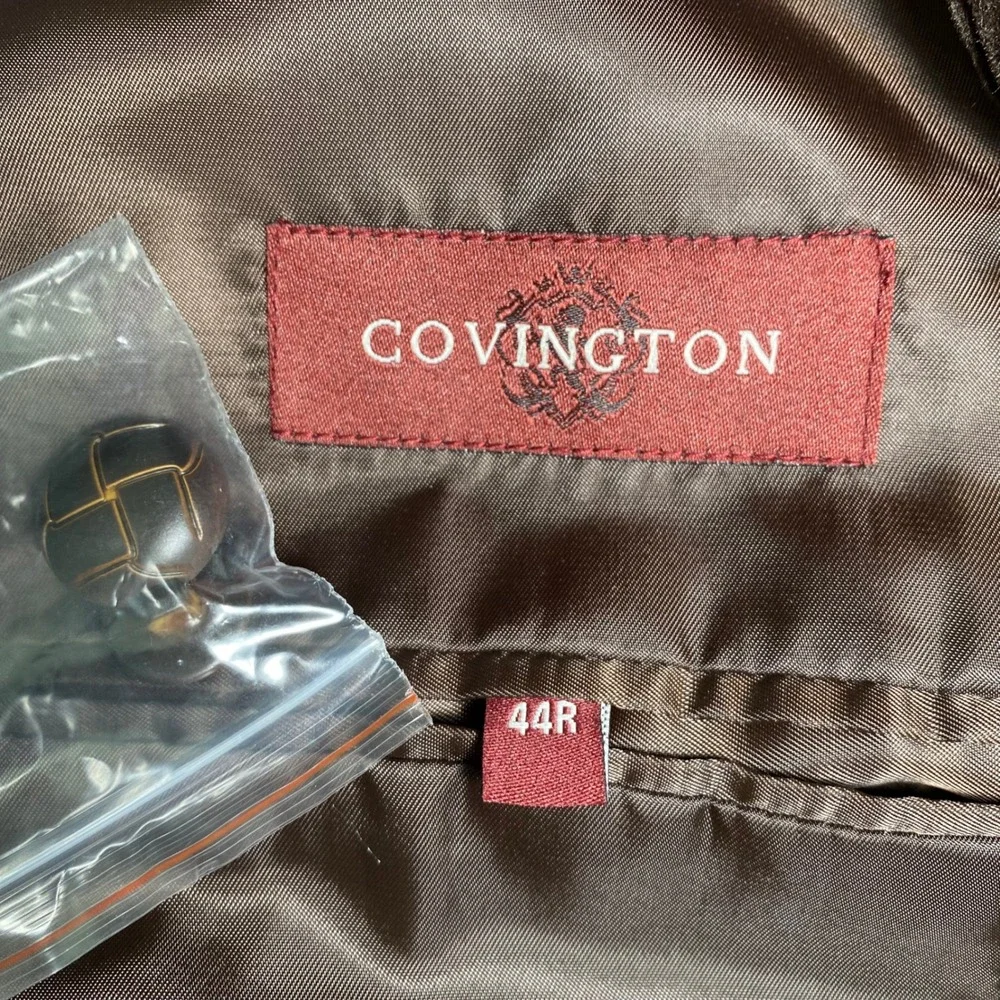 Covington Mens Dark Brown Cotton Corduroy Blazer Sport Coat 2-Button Jacket 44R